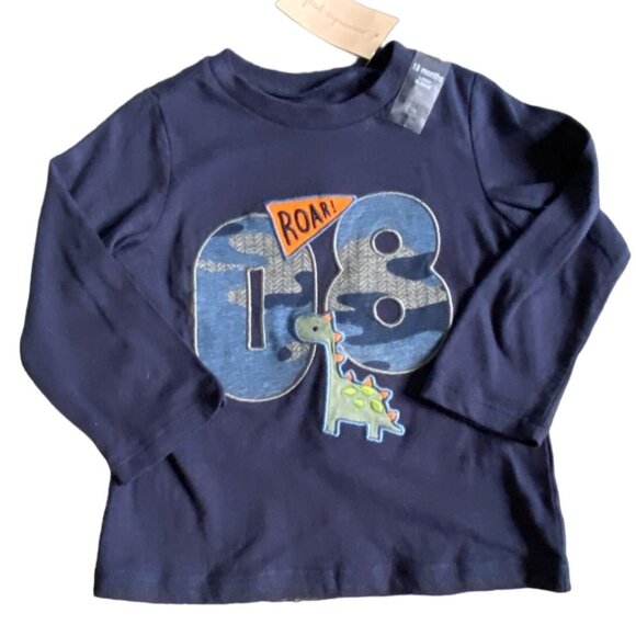 First Impressions Infant/Toddler Boys Long Sleeve 'Dinosaur' Shirt-Blue-18M-NWT - Picture 1 of 4
